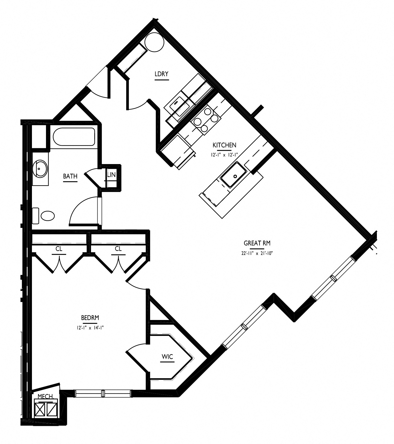 floorplan of apartment 1316
